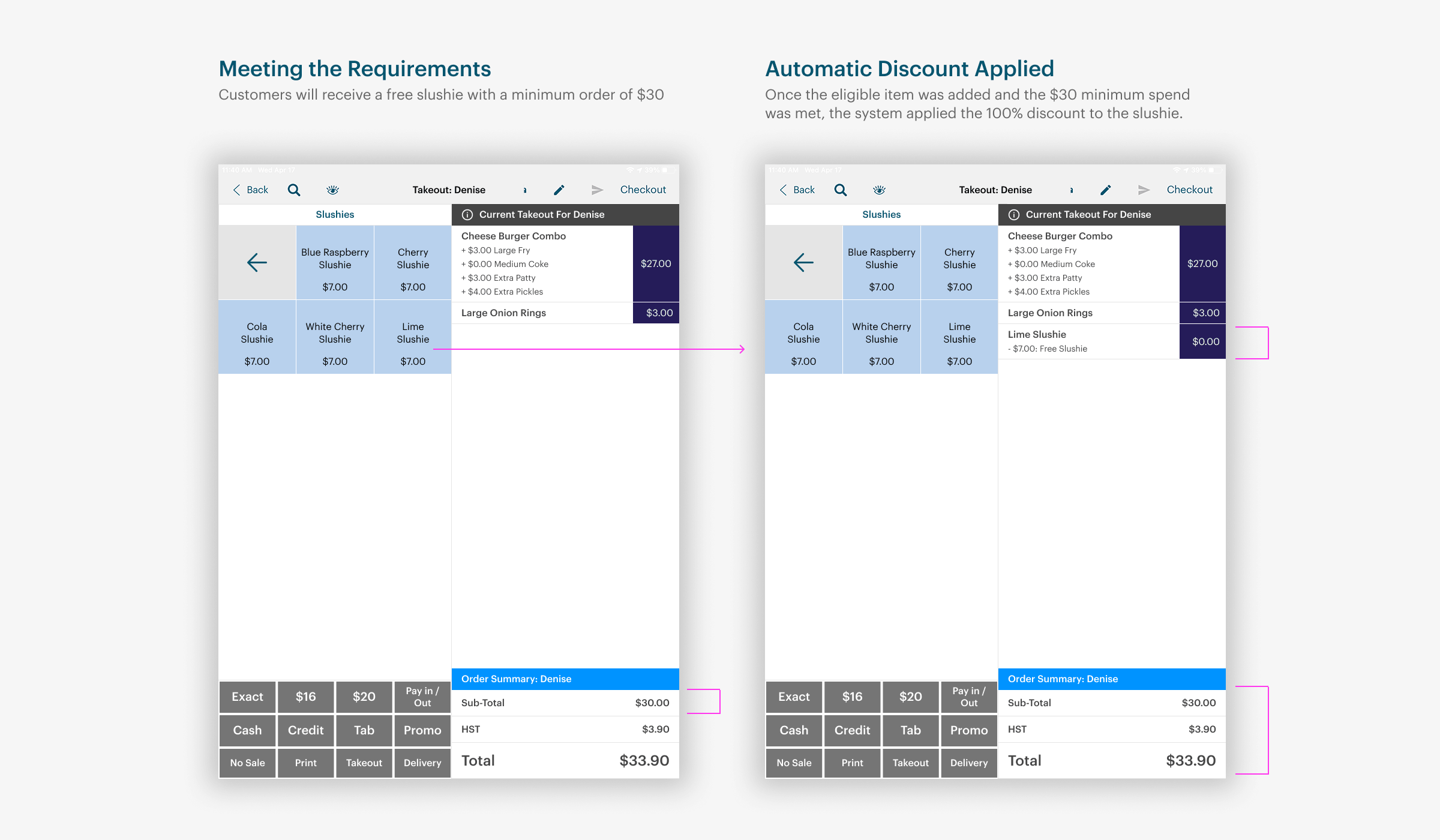 Automatic discount application