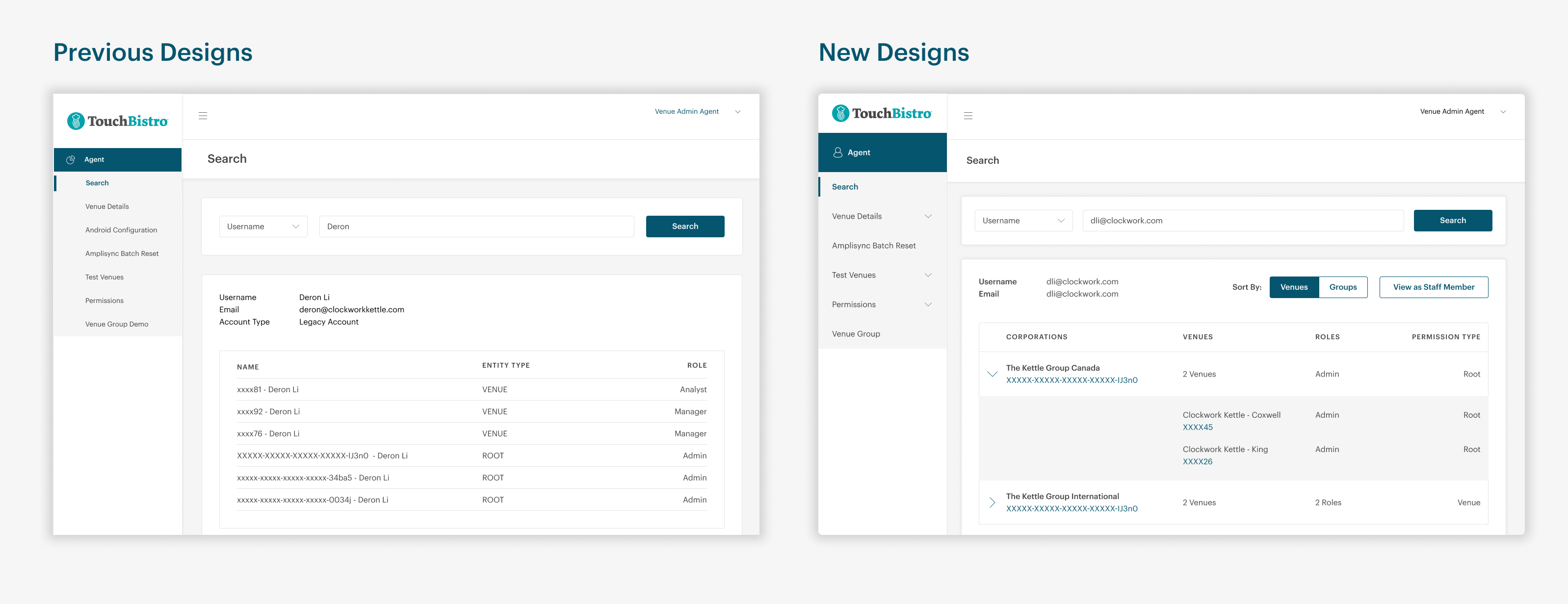 Information architecture comparison